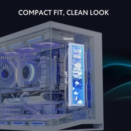 Lian Li 8.8" Universal Screen for PC - Adjustable Mounting for Any Computer Setup - Customizable ARGB Frame - PC Temperature Display Panel - LCD Screen Display - Mini Monitor - SM088X (US88 v1 Black)