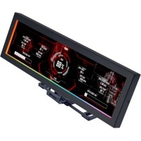 Lian Li 8.8" Universal Screen for PC - Adjustable Mounting for Any Computer Setup - Customizable ARGB Frame - PC Temperature Display Panel - LCD Screen Display - Mini Monitor - SM088X (US88 v1 Black)