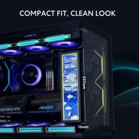 Lian Li 8.8" Universal Screen for PC - Adjustable Mounting for Any Computer Setup - Customizable ARGB Frame - PC Temperature Display Panel - LCD Screen Display - Mini Monitor - SM088X (US88 v1 Black)