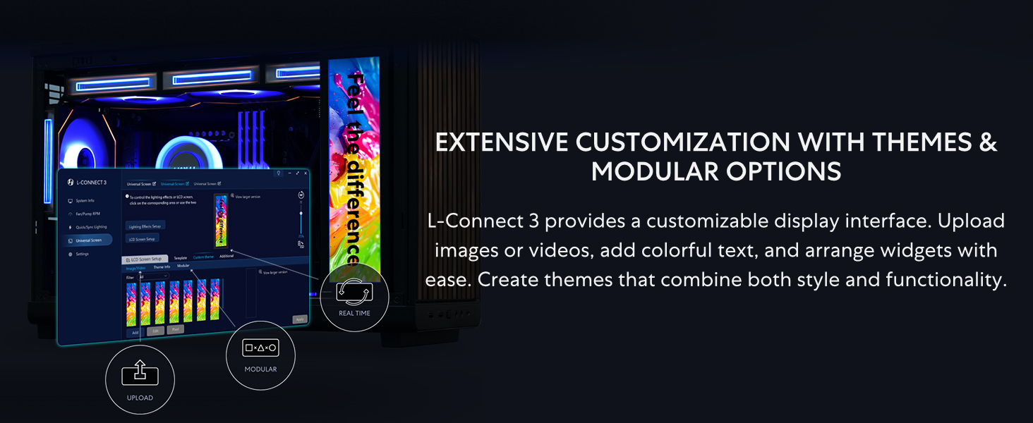 Lian-Li-88-Universal-Screen-for-PC-Adjustable-Mounting-for-Any-Computer-Setup-Cu