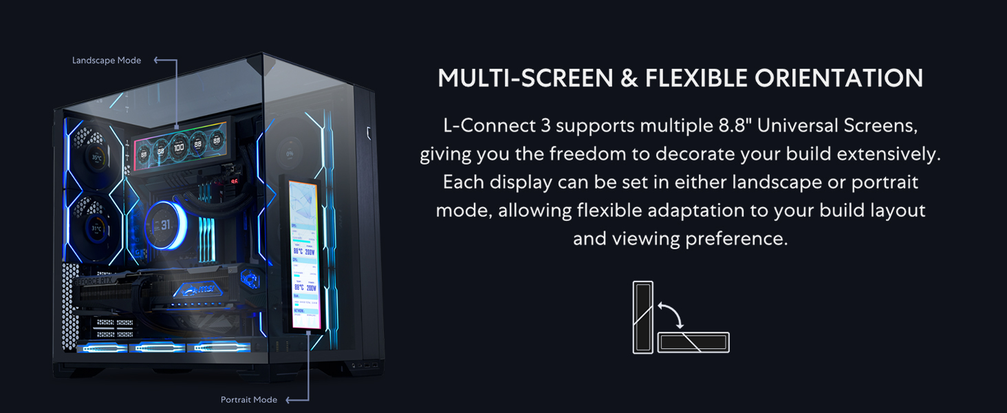 Lian-Li-88-Universal-Screen-for-PC-Adjustable-Mounting-for-Any-Computer-Setup-Cu